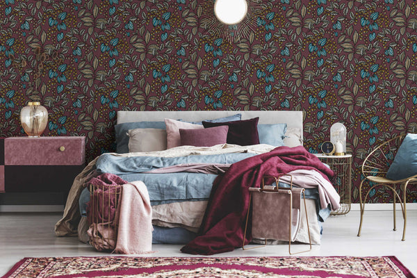 Floral Impression Burgundy Wallcovering | AS Creation