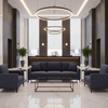 Fine Linen Weave Deep Indigo Upholstered Sofa | Architectural Fabrics