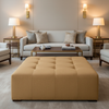 Soper Hole - Buff Upholstered Ottoman | Architectural Fabrics
