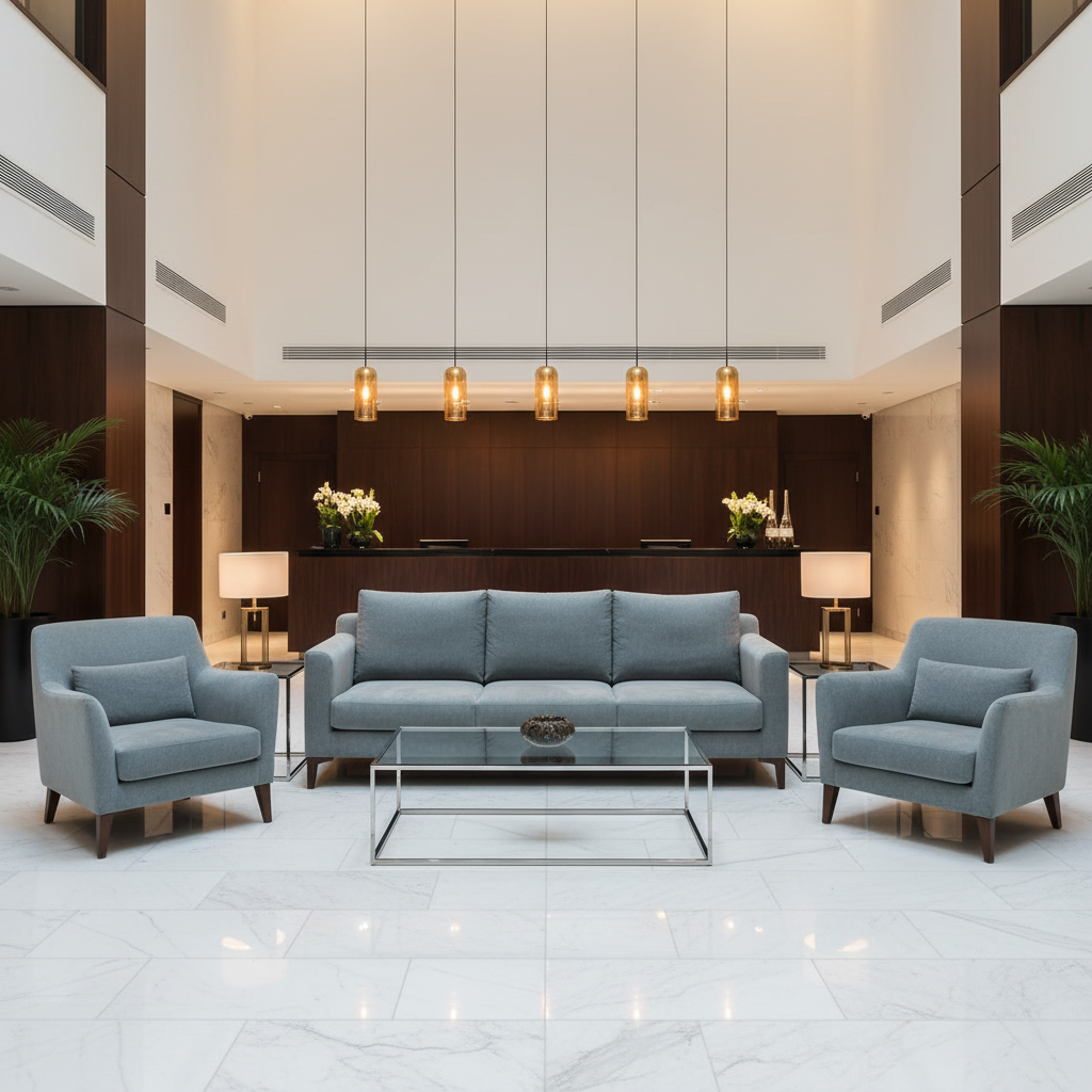 Kralendijk - Blue Moon Upholstered Sofa | Architectural Fabrics