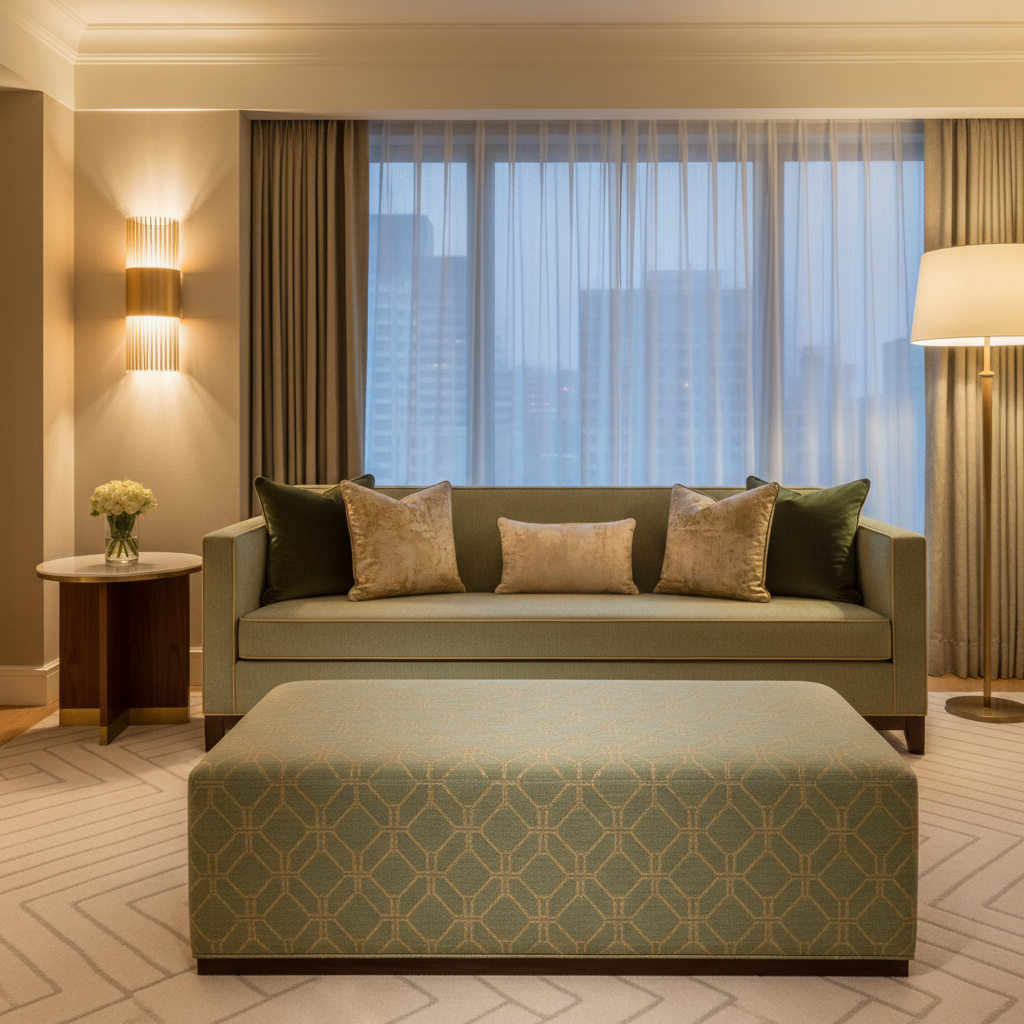 Dale City Dapper Upholstered Ottoman | Architectural Fabrics