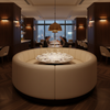 Smooth Pebble Grain Creamy Beige Upholstered Banquette | Architectural Fabrics