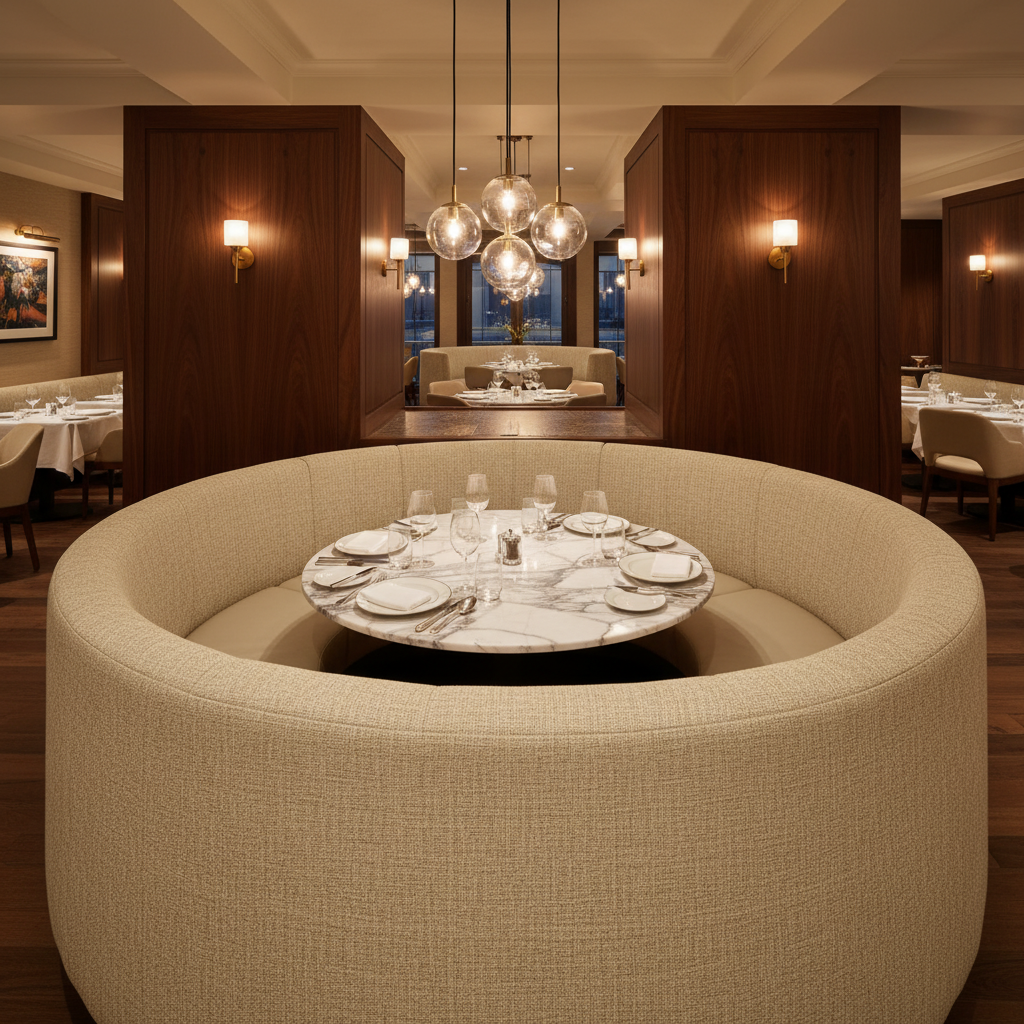 Rattan Bay - Natural Upholstered Banquette | Architectural Fabrics