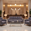 Distressed Velvet Texture Smoky Indigo Upholstered Sofa | Architectural Fabrics