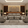 Chevron Woven Texture Neutral Taupe Upholstered Sofa | Architectural Fabrics