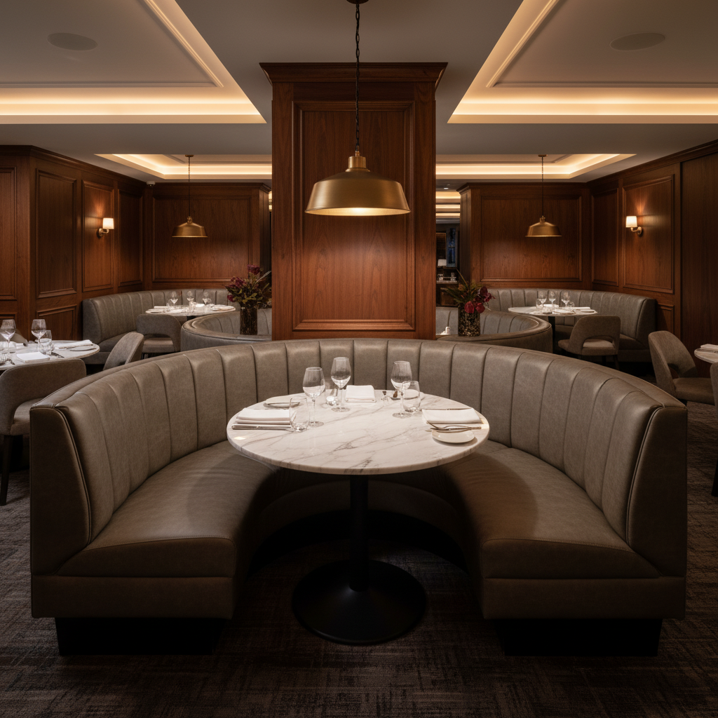 Kralendijk - Slate Upholstered Banquette | Architectural Fabrics