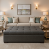 Soufriere - Pepper Upholstered Ottoman | Architectural Fabrics