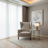 Woven Linen Texture Soft Taupe Upholstered Chair | Architectural Fabrics
