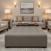 Maya Riviera - Latte Upholstered Ottoman | Architectural Fabrics