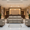 Woven Chevron Texture Neutral Taupe Upholstered Sofa | Architectural Fabrics