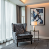 Crushed Velvet Texture Dark Charcoal Upholstered Chair | Architectural Fabrics