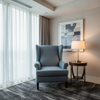 Aarden - Slate Blue Silicone Hybrid Upholstered Chair | Architectural Fabrics