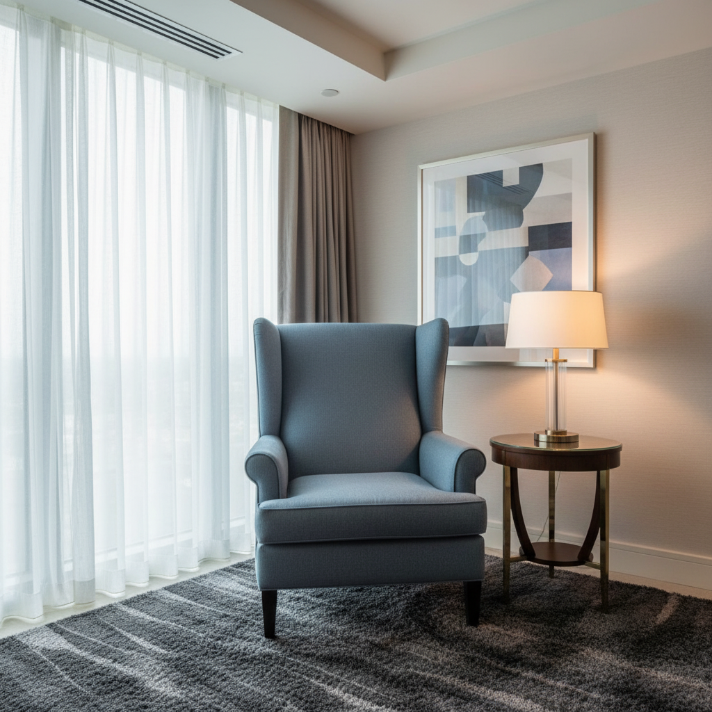 Aarden - Slate Blue Silicone Hybrid Upholstered Chair | Architectural Fabrics
