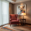 Fine Woven Texture Garnet Red Upholstered Chair | Architectural Fabrics