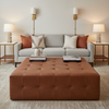 Maya Riviera - Rust Upholstered Ottoman | Architectural Fabrics