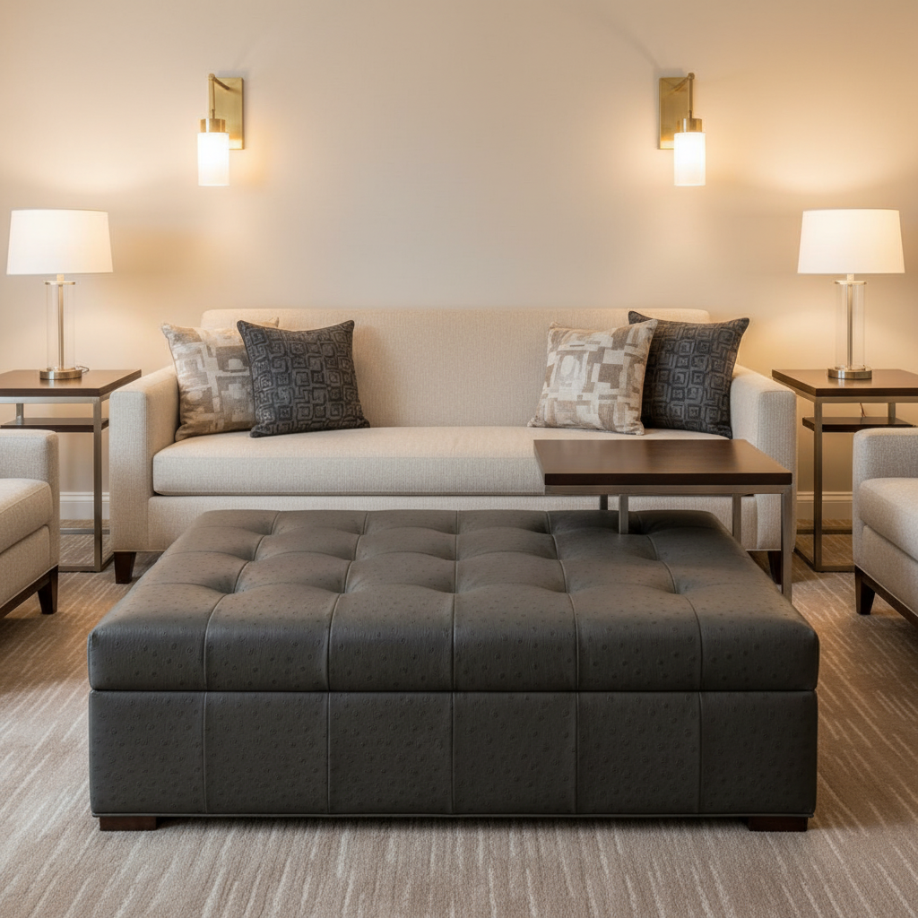 Big Bird - Big Bird Performance Vinyl Upholstered Ottoman | Architectural Fabrics
