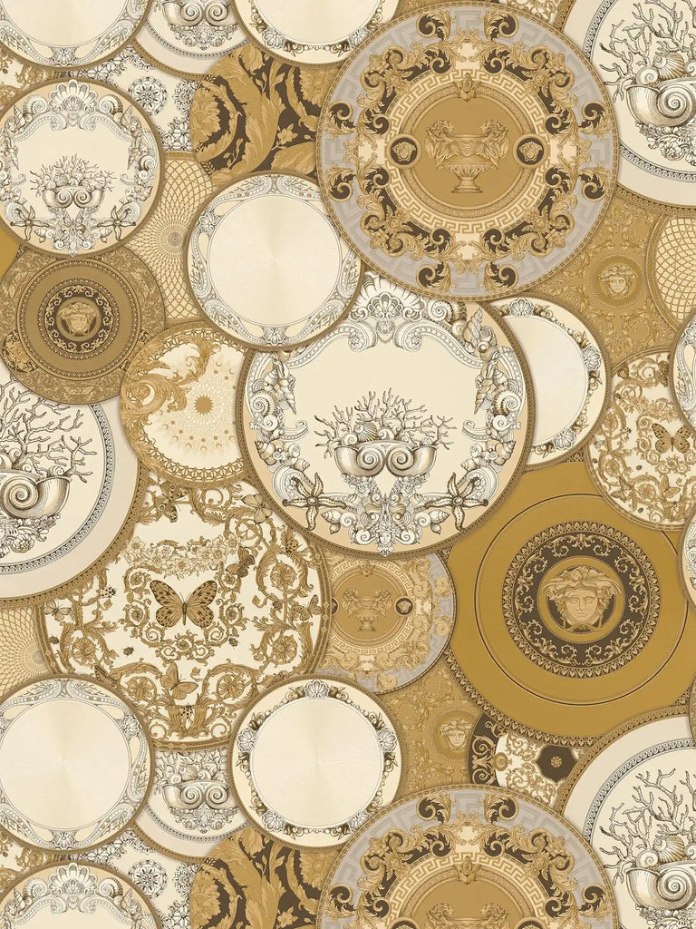 Art de la Table Cream Gold Versace Wallcovering