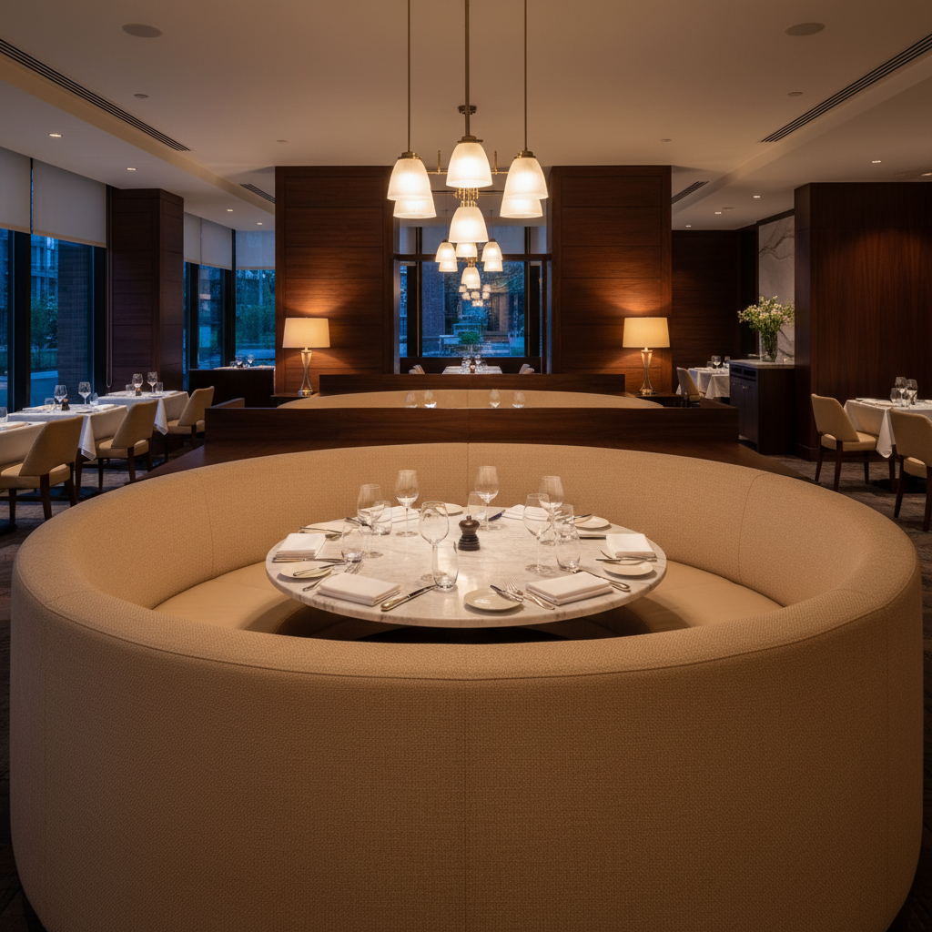 Pinnacle Rock - Almond Upholstered Banquette | Architectural Fabrics