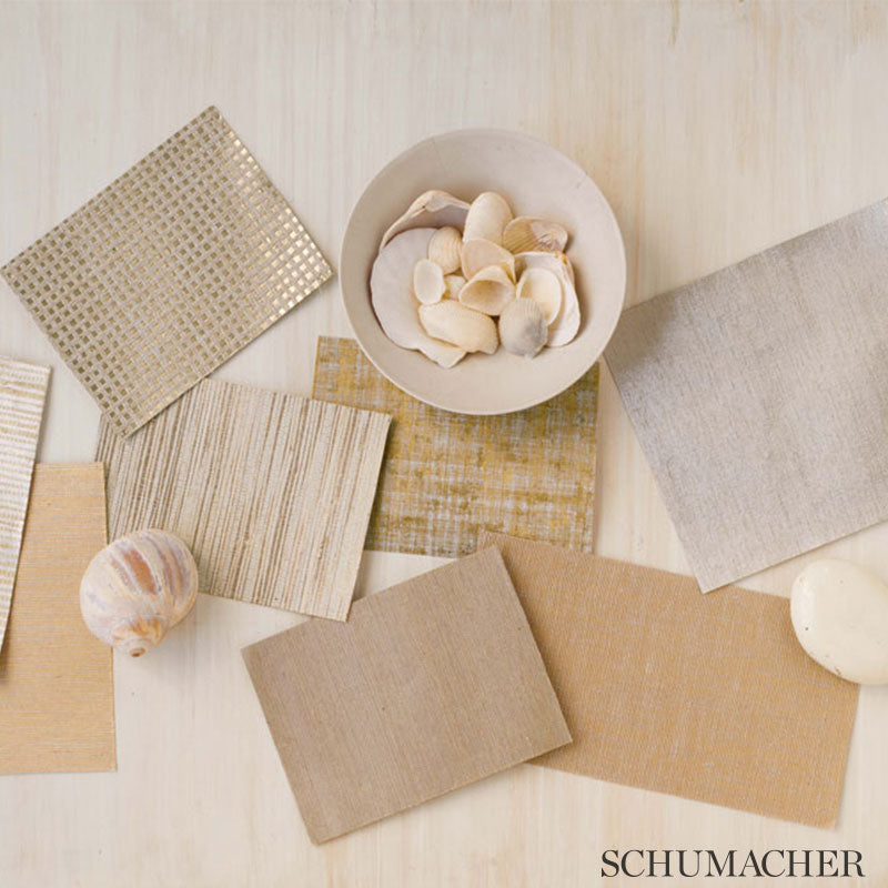 Schumacher Jinan Arrowroot Pewter Wallpaper by Schumacher