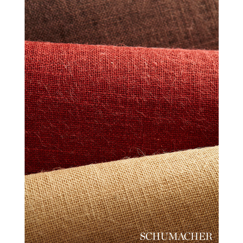 Burlap Weave Red Room Setting | Schumacher Wallpaper