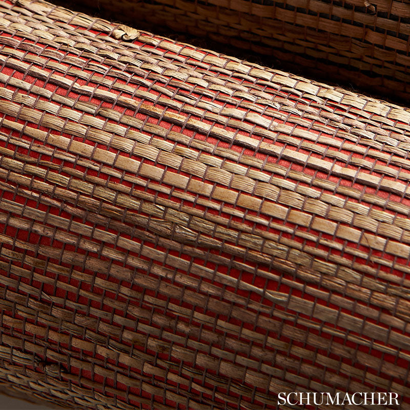 Schumacher Bamba Rushcloth Ash Wallpaper by Schumacher