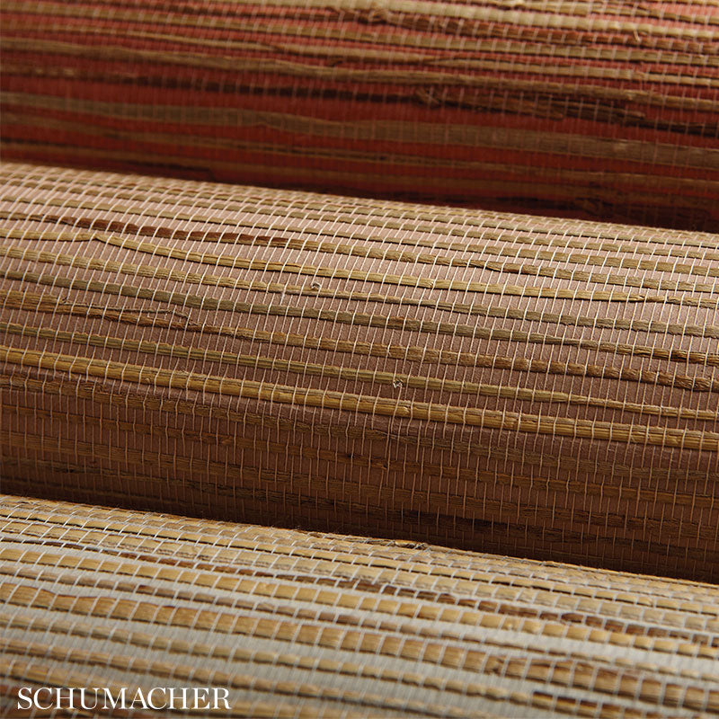 Nami Rushcloth Woodrose Room Setting | Schumacher Wallpaper