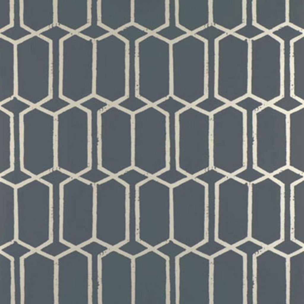 Modern Trellis Charcoal Metallic