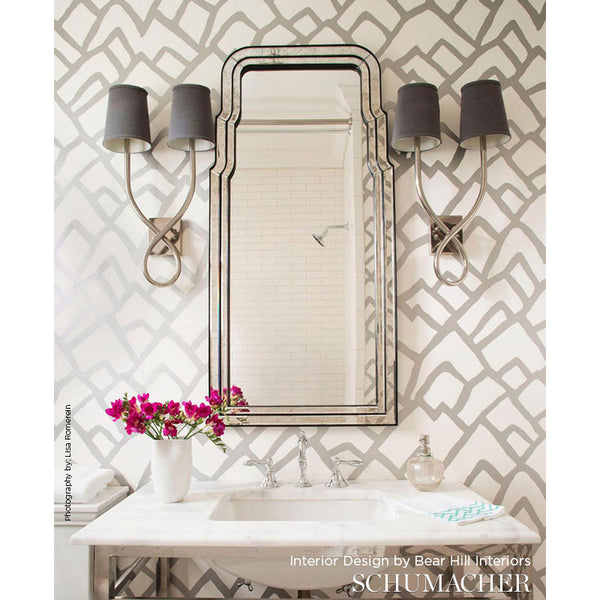 Zimba - Silver Wallcovering | Schumacher
