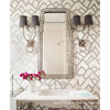 Zimba Silver Room Setting | Schumacher Wallpaper