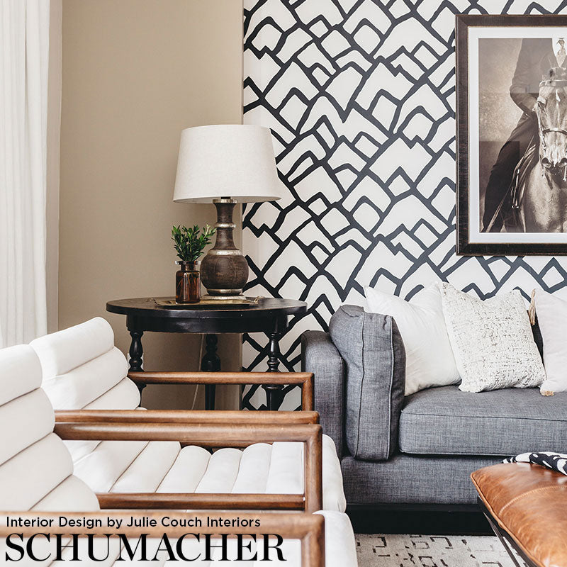 Zimba Fog Room Setting | Schumacher Wallpaper