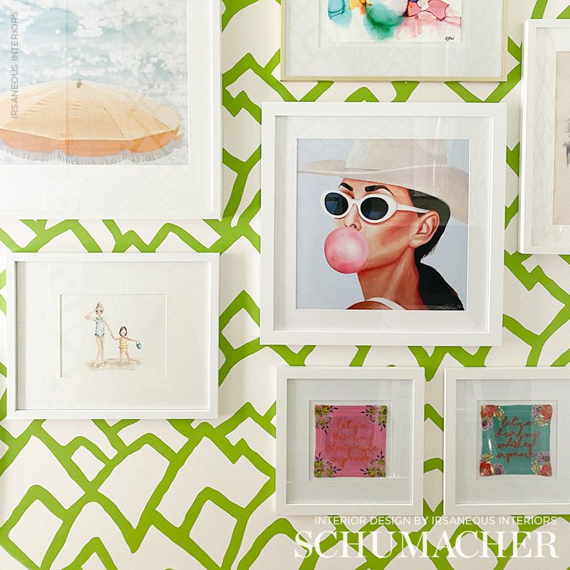 Zimba Lawn Room Setting | Schumacher Wallpaper