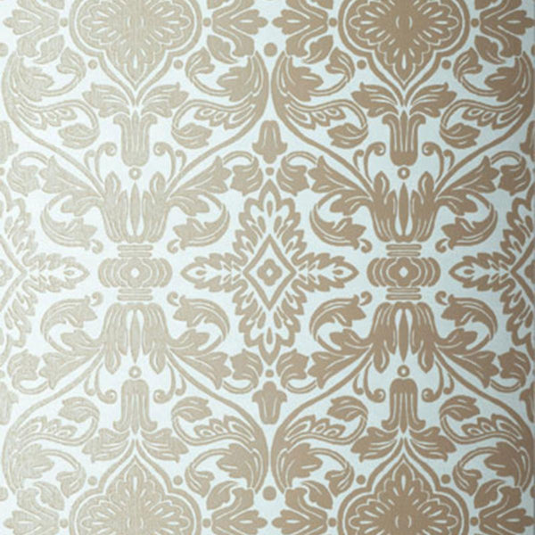 Varenna Damask - Beige Wallcovering | Schumacher