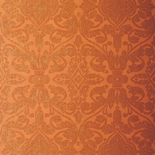 Varenna Damask - Terracotta Wallcovering | Schumacher