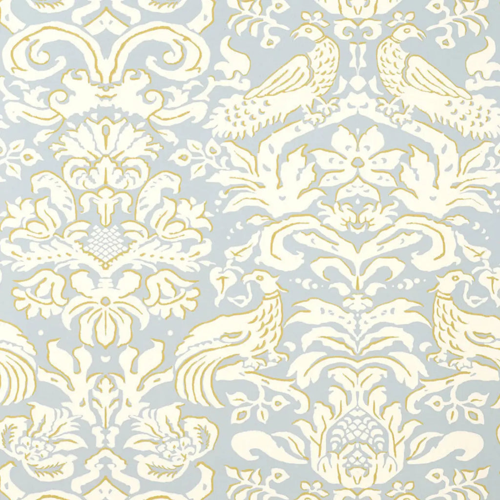 Aldwyn Damask - Robin's Egg Wallpapers