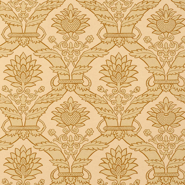 Siena Damask - Natural Wallcovering | Schumacher