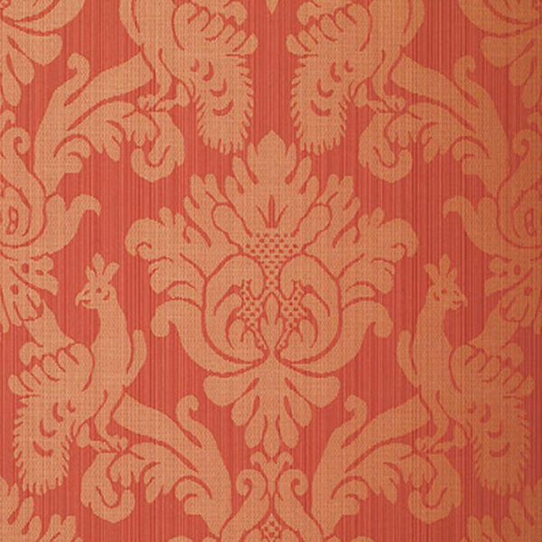 Valette Strie Damask - Garnet Wallcovering | Schumacher