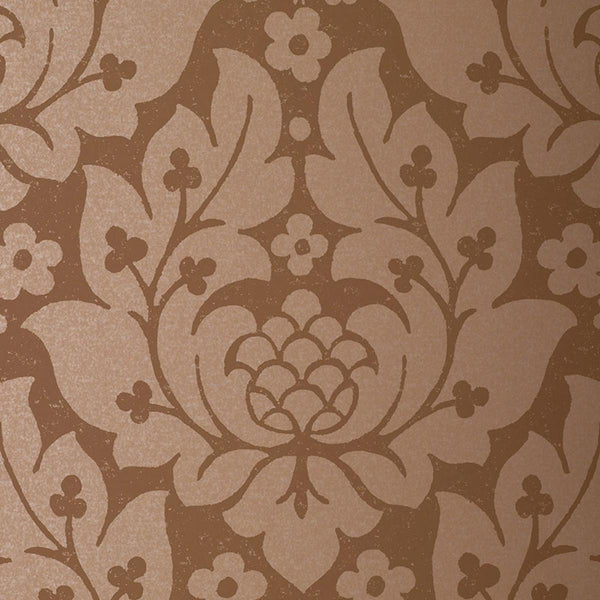 Fiore Damask - Mocha Wallcovering | Schumacher