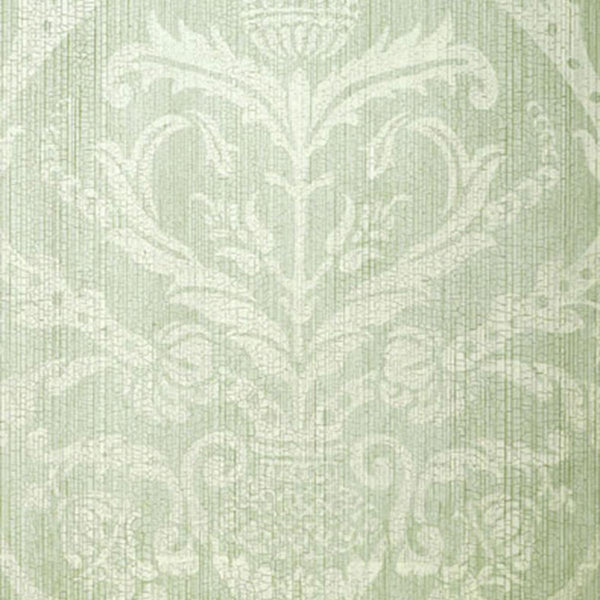 Masaccio Damask - Aqua Wallcovering | Schumacher