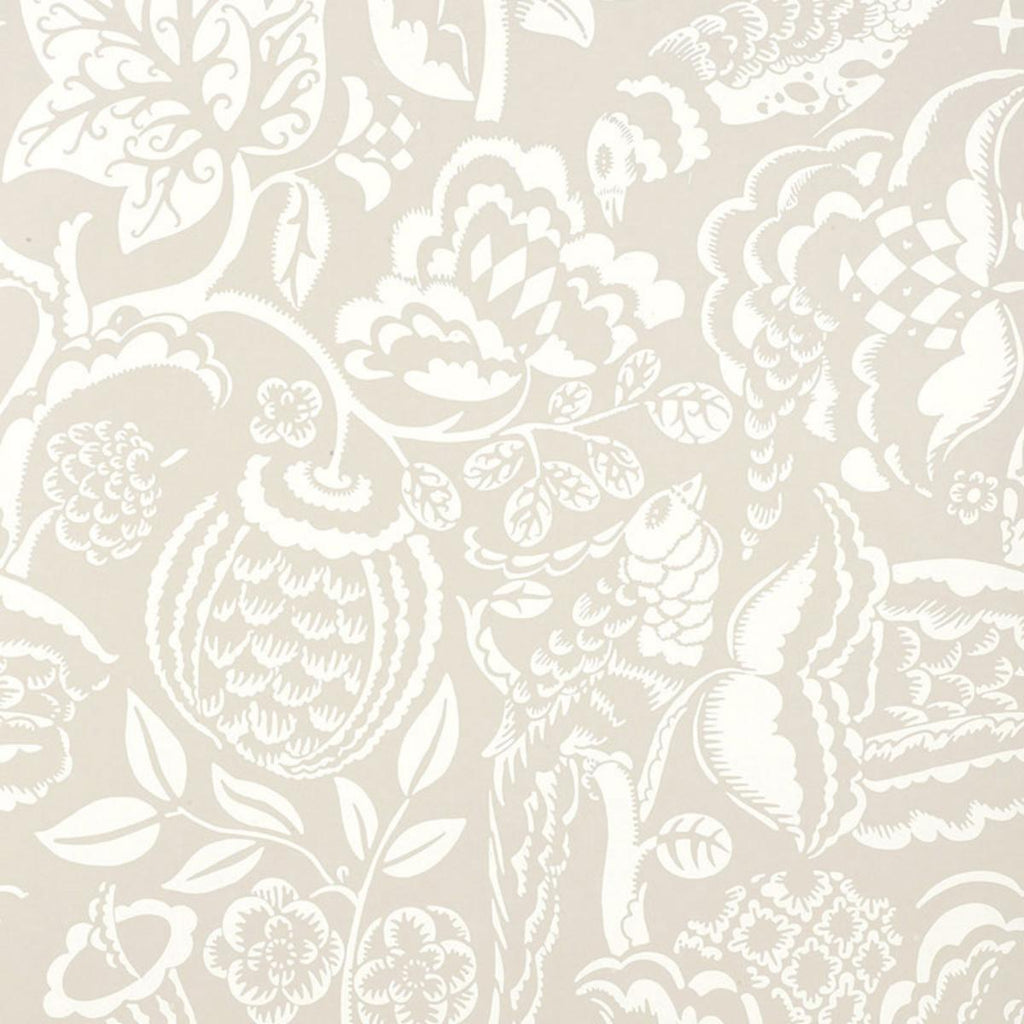 Schumacher Uccello Sisal Gold On Peacock Wallpaper by Schumacher