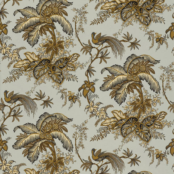 Coconut Grove - Aqua & Tan Wallcovering | Schumacher