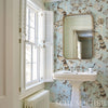 Oiseaux Et Fleurs Mineral Room Setting | Schumacher Wallpaper