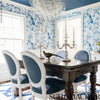 Oiseaux Et Fleurs Porcelain Room Setting | Schumacher Wallpaper