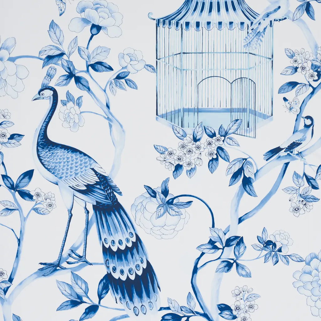 Oiseaux Et Fleurs - Porcelain Wallpapers