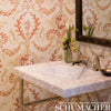 Jester Arabesque Grisaille Room Setting | Schumacher Wallpaper
