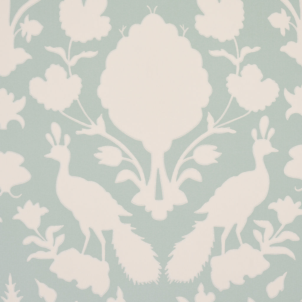 Chenonceau Aquamarine Room Setting | Schumacher Wallpaper