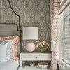 Chenonceau Aquamarine Room Setting | Schumacher Wallpaper