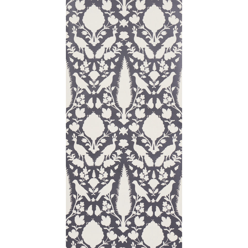 Chenonceau Charcoal Room Setting | Schumacher Wallpaper