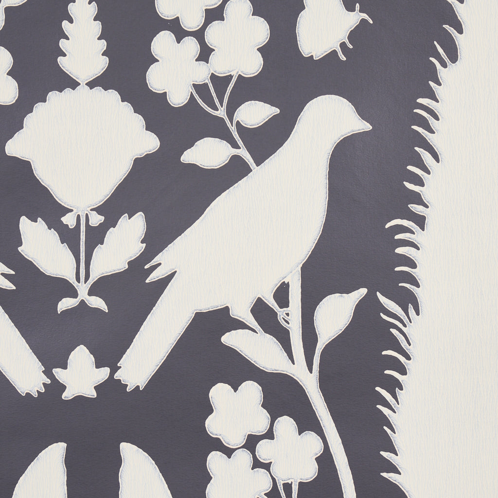 Chenonceau Charcoal Room Setting | Schumacher Wallpaper