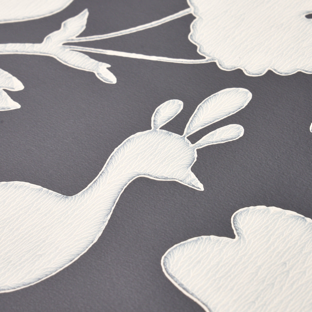 Chenonceau Charcoal Room Setting | Schumacher Wallpaper