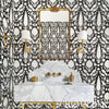 Chenonceau Charcoal Room Setting | Schumacher Wallpaper